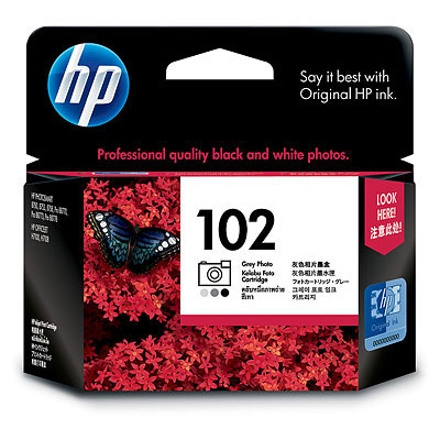 Inkoustová náplň HP 102 šedá fotografická s větším objemem (C9360AE)