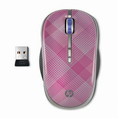 HP Bezdrátová optická mobilní myš 2.4GHz (malinová) (LG143AA)