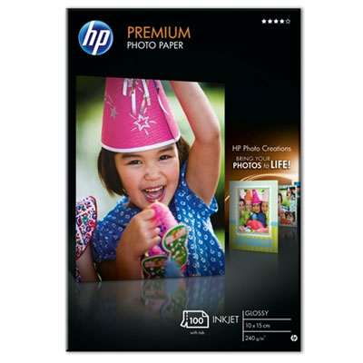 Lesklý fotopapír HP Premium - 100 listů 10x15 cm s chlopní (Q8032A)
