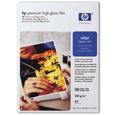 HP Premium bílá fólie vysoce lesklá, A4 (50 listů) (C3837A)