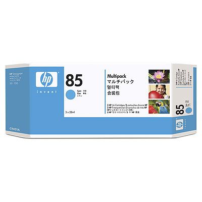 HP 85 azurové inkoustové kazety, 28 ml, trojité balení (C9431A)
