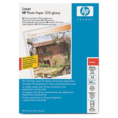 HP Photo Laser lesklý fotografický papír, A4 (100 listů) (Q6614A)