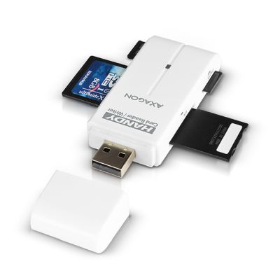 AXAGON USB externí HANDY čtečka - bílá (CRE-D4)