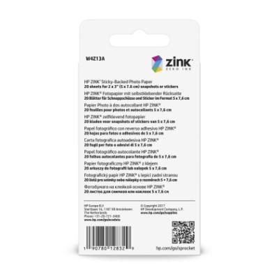 Samolepící fotopapír HP ZINK - 20 listů (W4Z13A)