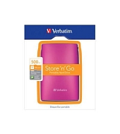 Externí pevný disk VERBATIM 2,5&quot; - 500 GB, jasně růžová (47642)
