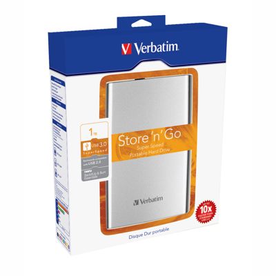 Externí pevný disk VERBATIM 2,5" -&nbsp;1&nbsp;TB, USB 3.0, stříbrný (53032)