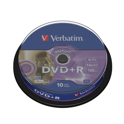 Verbatim DataLifePlus DVD+R 4.7GB 16X LightScribe 10ks Spindle (710712)