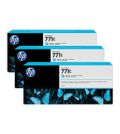 Inkoustová náplň HP 771C světle azurová (3x 775 ml) (B6Y36A)