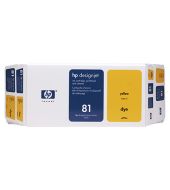 Inkoustová náplň + tisková hlava HP 81 žlutá (C4993A)