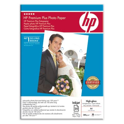Vysoce lesklý fotopapír HP Premium Plus - 20 listů A4 (C6832A)