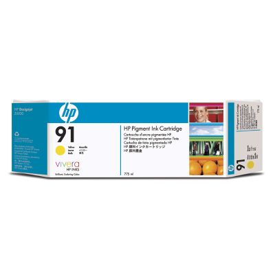 Inkoustová náplň HP 91&nbsp;žlutá, trojbalení (C9485A)
