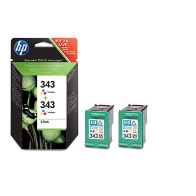 Inkoustová náplň HP 343 tříbarevná, dvojbalení (CB332EE)