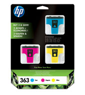 Sada inkoustových náplní HP 363 azurová, purpurová, žlutá (CB333EE)