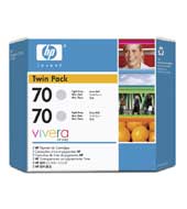 Inkoustová náplň HP 70 světlá šedá, dvojbalení (CB342A)