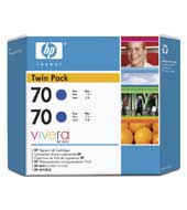 Inkoustová náplň HP 70 modrá (2x 130ml) (CB349A)
