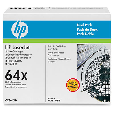 Toner HP 64X černý, dvojbalení (CC364XD)