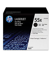Toner HP 55X černý, dvojbalení (CE255XD)