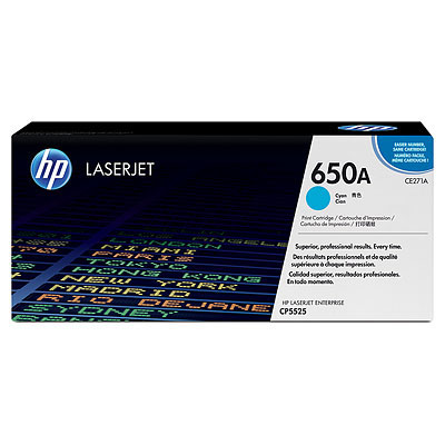 Toner do tiskárny HP 650A azurový (CE271A)