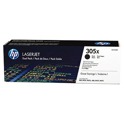 Toner HP 305X černý, dvojbalení (CE410XD)