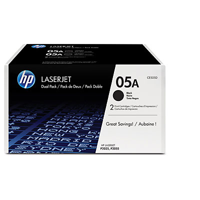 Toner HP 05A černý, dvojbalení (CE505D)