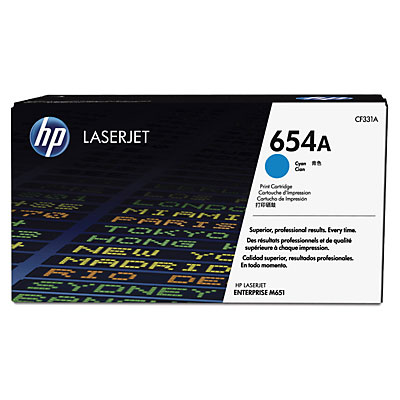 Toner do tiskárny HP 654A azurový (CF331A)