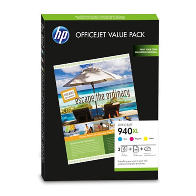 Sada inkoustových náplní HP 940XL + 100 listů A4 (CG898AE)