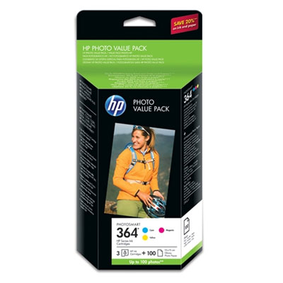HP fotografická sada Photosmart řady 364 - 100 listů/10 x 15 cm (CG927EE)