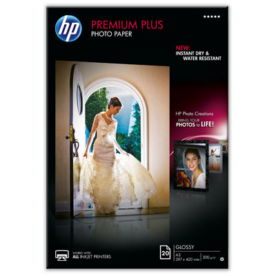 Fotopapír HP Premium Plus Glossy -&nbsp;lesklý, 20 listů A3 (CR675A)