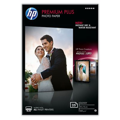 Fotopapír HP Premium Plus Glossy - lesklý, 25 listů 10x15 cm (CR677A)