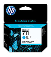 Inkoustová náplň HP 711 azurová, trojbalení (CZ134A)