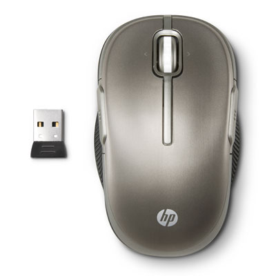 HP 2.4GHz Bezdrátová laserová mobilní myš - kovově šedá (LX729AA)