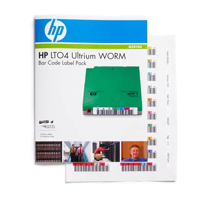 Sada štítků s čárovými kódy pro kazety HP LTO4 Ultrium WORM (Q2010A)
