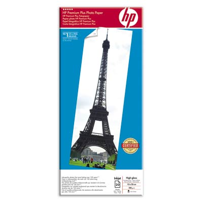 Lesklý fotopapír HP Premium Plus, panoramatický, 20 listů 10x30 cm (Q6573A)