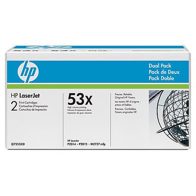 Toner HP 53X černý, dvojbalení (Q7553XD)