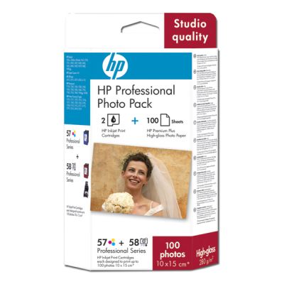 HP 57/58 Pro fotografická sada + 100 listů (10 x 15 cm s perforací) (Q7954AE)