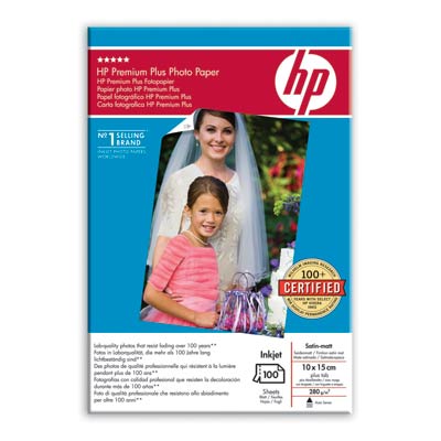 Saténově matný fotopapír HP Premium Plus - 100 listů 10x15 cm (Q8031A)
