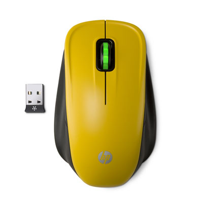 Bezdrátová myš HP - jasně žlutá (XV422AA)