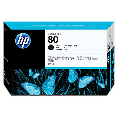 Inkoustová náplň HP 80 černá (350 ml) (C4871A)
