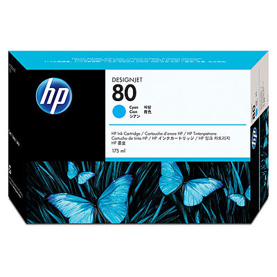 Inkoustová náplň HP 80 azurová (175 ml) (C4872A)