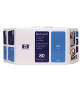 Inkoustová náplň + tisková hlava HP 80 azurová (C4891A)