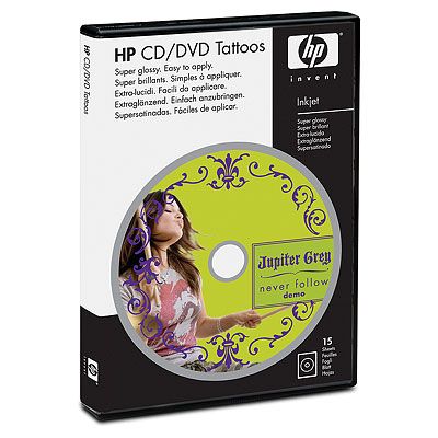 HP Tattoos CD/DVD etikety, 13 x 18 cm, 15 listů (Q8047A)