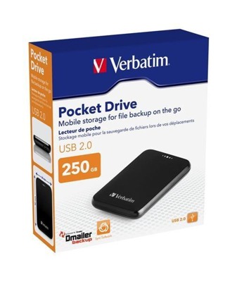 Externí pevný disk VERBATIM 1.8&quot; - 250 GB, USB 2.0 (47507)