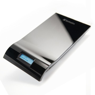 Externí pevný disk VERBATIM 2,5" -&nbsp;500 GB, lesklý černý s LCD (47576)