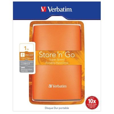 Externí pevný disk VERBATIM 2,5" -&nbsp;1&nbsp;TB, USB 3.0, sopečně oranžová (53038)