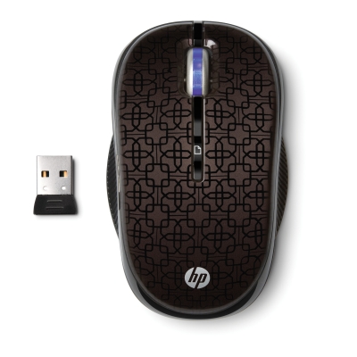 HP 2,4GHz bezdrátová optická mobilní myš (barva Black Cherry) (WX407AA)