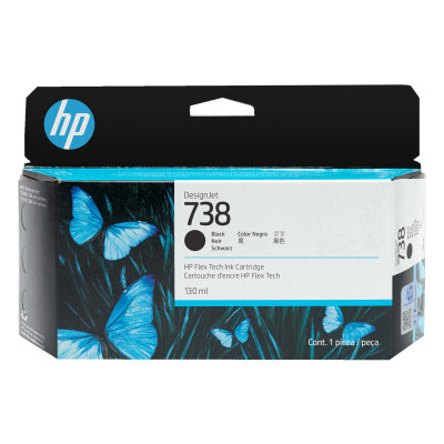 Inkoustová náplň HP 738 černá (130 ml) (498N4A)