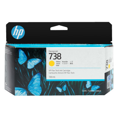 Inkoustová náplň HP 738 žlutá (130 ml) (498N7A)