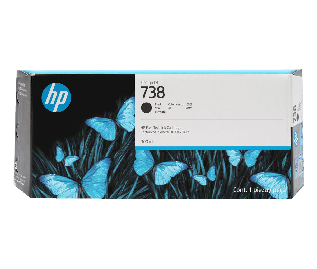 Inkoustová náplň HP 738 černá (300 ml) (498N8A)