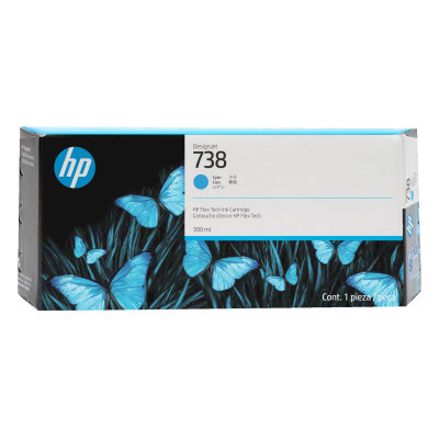 Inkoustová náplň HP 738 azurová (300 ml) (676M6A)