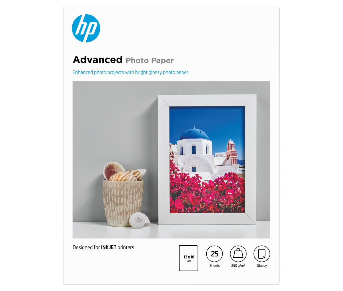 Fotopapír HP Advanced Photo - lesklý, 25 listů 13x18 cm (Q8696A)